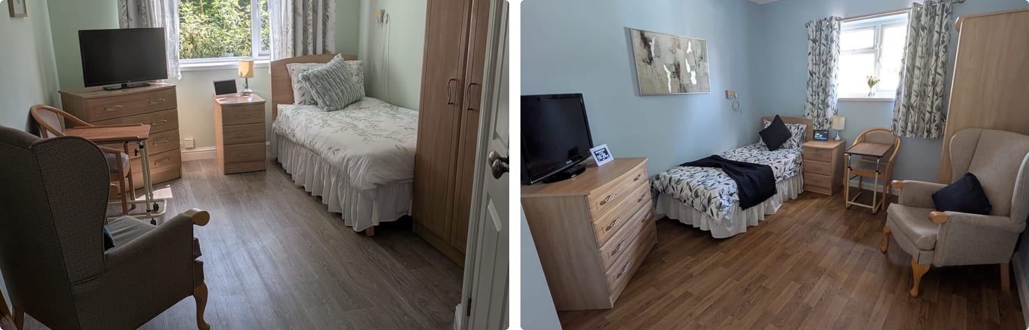 Comfortable rooms at Danesbrook House residential care home Cardiff