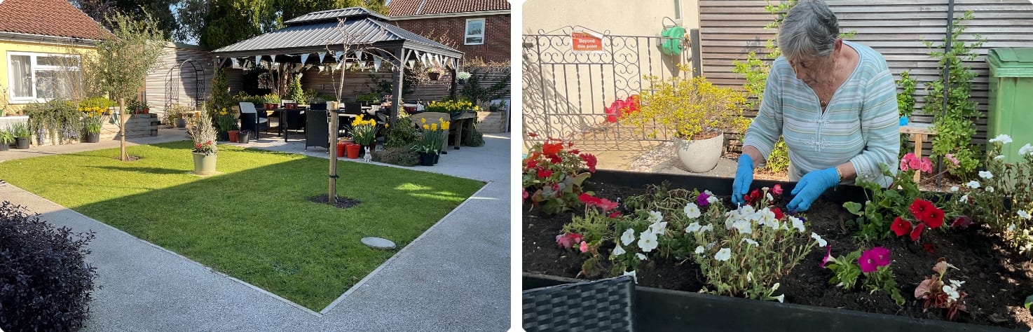 Garden at Danesbrook House care home Cardiff